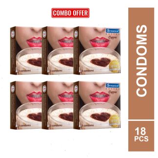 Sensation Coffee Dotted Condom - 3x6 Pack= 18pcs Condom
