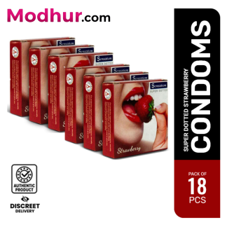 Sensation Strawberry Super Dotted Condom 6x3s = 18Pcs