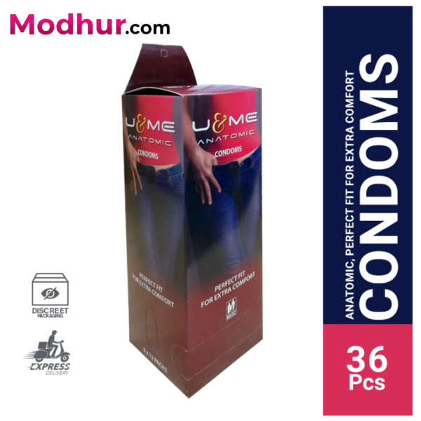 U & Me Anatomic Condom 3x12pack - 36Pcs Full Box