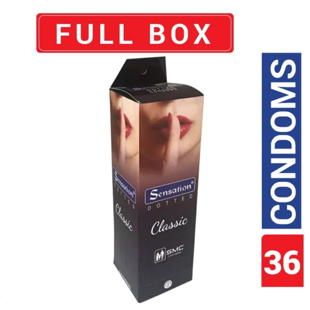 Sensation Classic Dotted condom Sensation Dotted Classic Condom | Full Box (3×12=36pcs) - Image 1