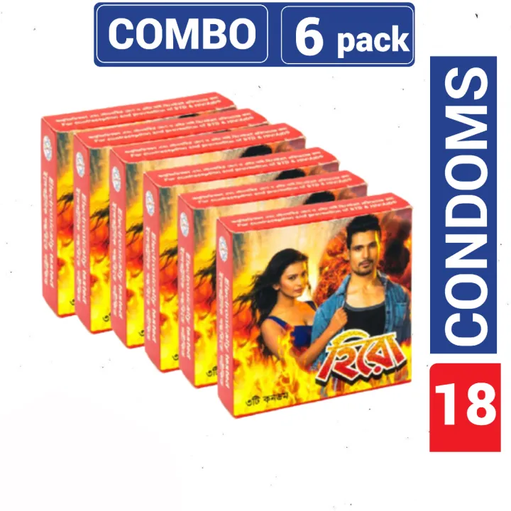 Hero condom smc bd 18 Hero - Condom - Combo Pack - 6 Packs - 3x6=18pcs - Image 1