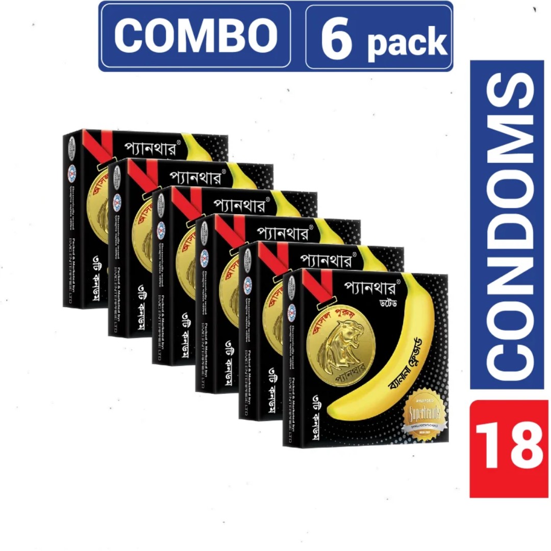 Panther smc 6pcs Panther – Condom – Combo Pack – 6 Packs – 3×6=18pcs - Image 1