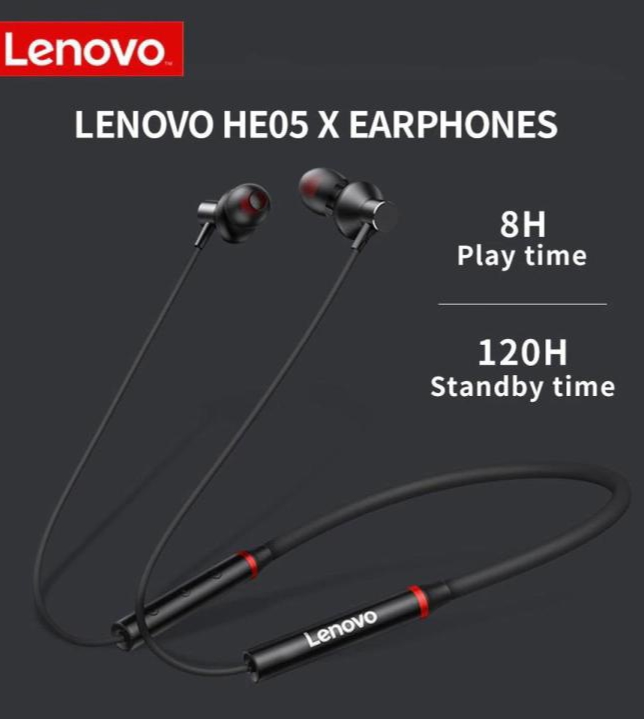 Lenovo HE05x Bluetooth 5.0 Magnetic Neckband sports Earphones